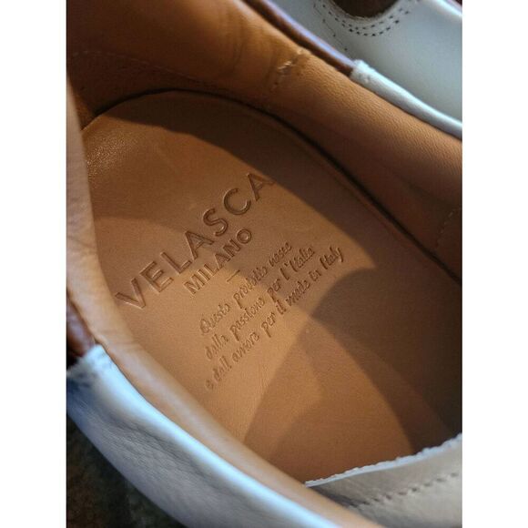 NEW Velasca Sneakers Men's 9 42 Cream Ciciarun Calf Leather Suede Low Top - Picture 6 of 9